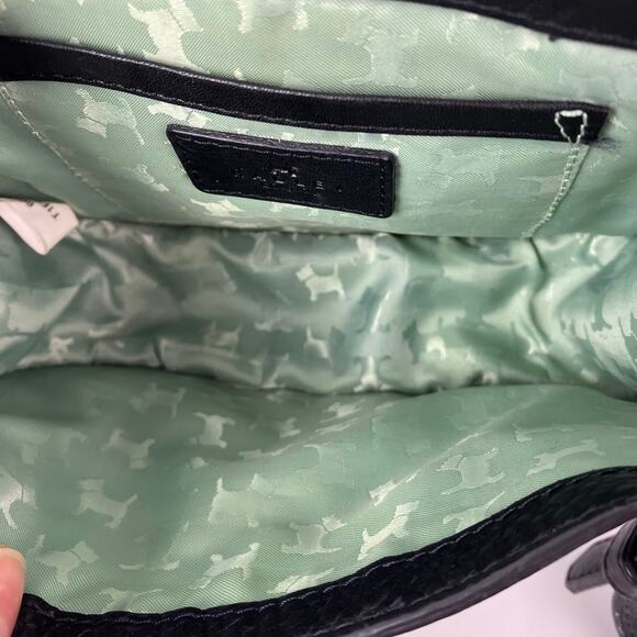 Radley London Small Crossbody Bag w Scottie Dog Logo Black Leather Retro - Picture 15 of 16